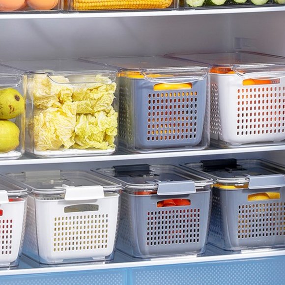 New - Fridge Organizers Fresh Produce Saver Containers - Set of 7 - Picture 7 of 9